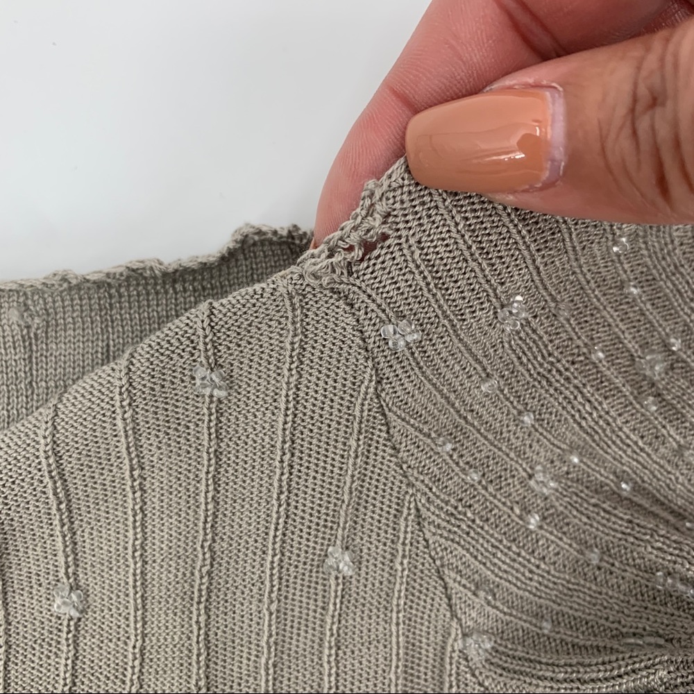 Vintage Laundry Shelli Segal 100% Silk Off Shoulder Beaded Embellishments Top S - Picture 5 of 10